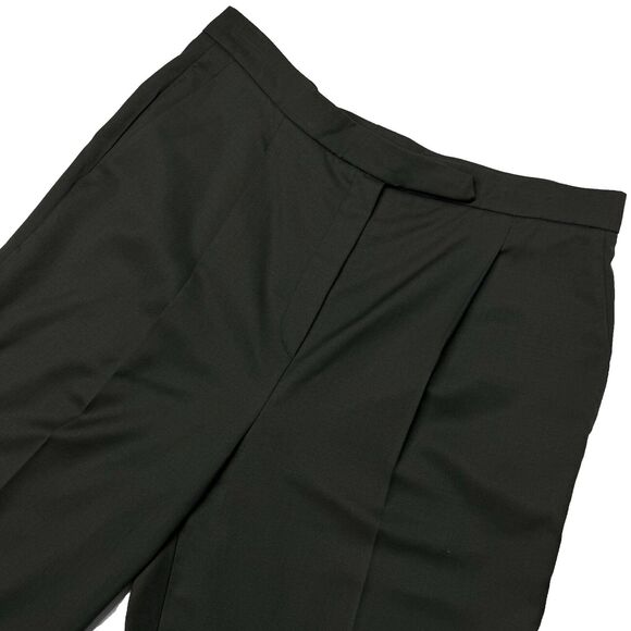 Bernard Zins Paris Wool High Waist Black Pleated Trousers Pants Women's Size 6 - Picture 1 of 10